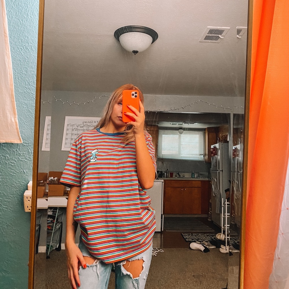 Oversized smurf tee